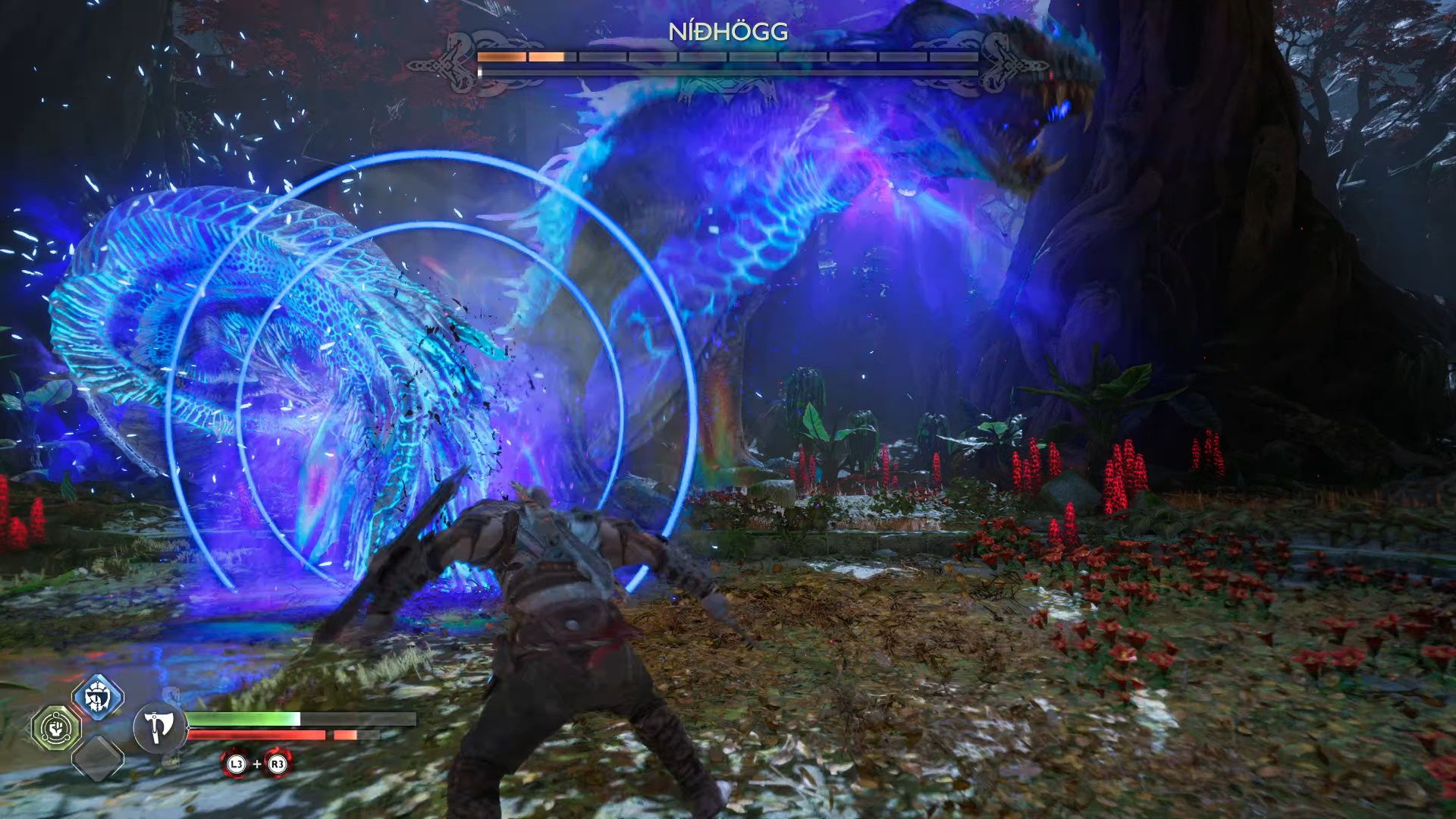 God Of War Ragnarok, Vanaheim, Nidhogg's Third Phase Tail Plunge-1